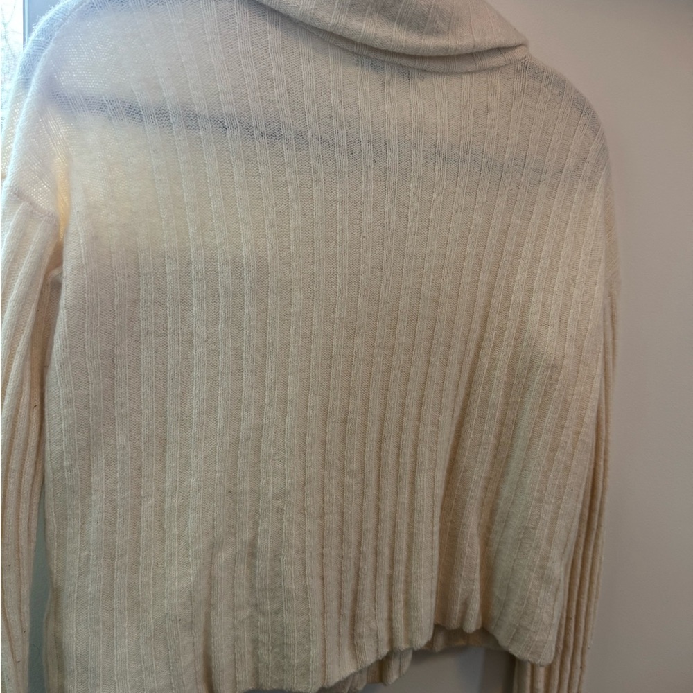 Madewell Cream Button-Up Ribbed Sweater - Picture 4 of 5